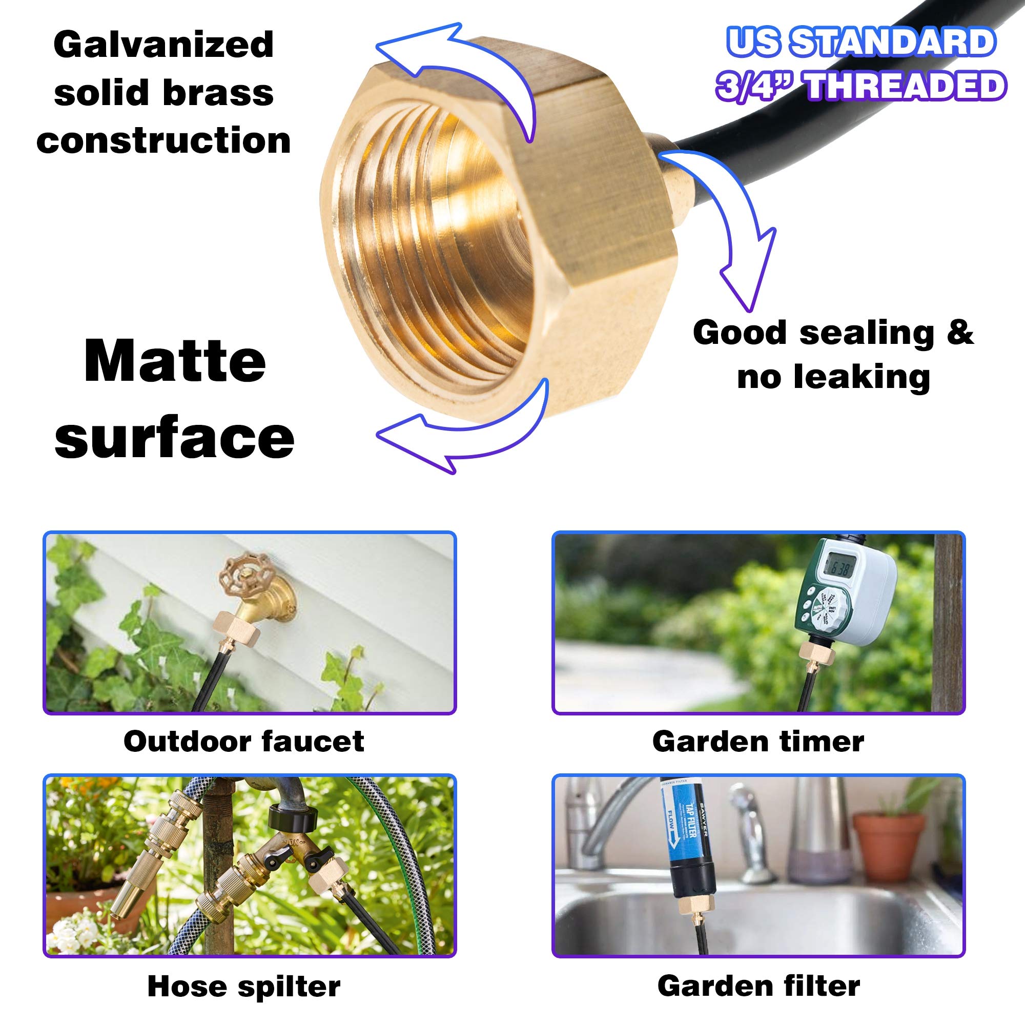 Hourleey Garden Hose Adapter pack of 3 with accessories