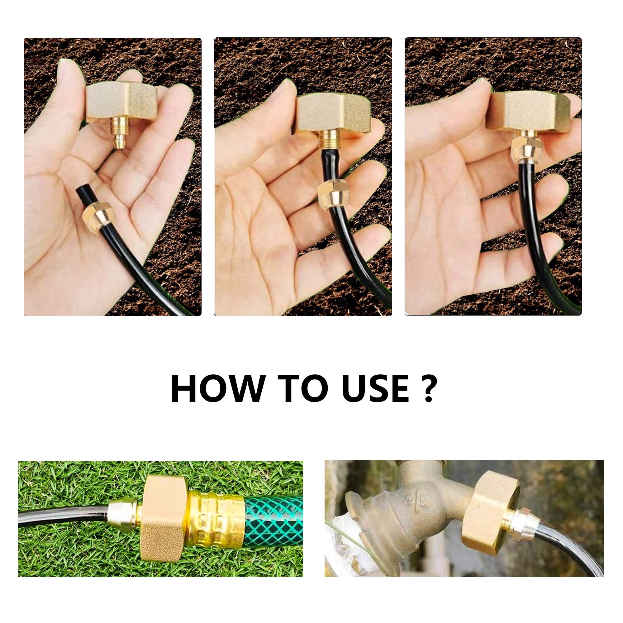 Hourleey Garden Hose Adapter with connectors and washers