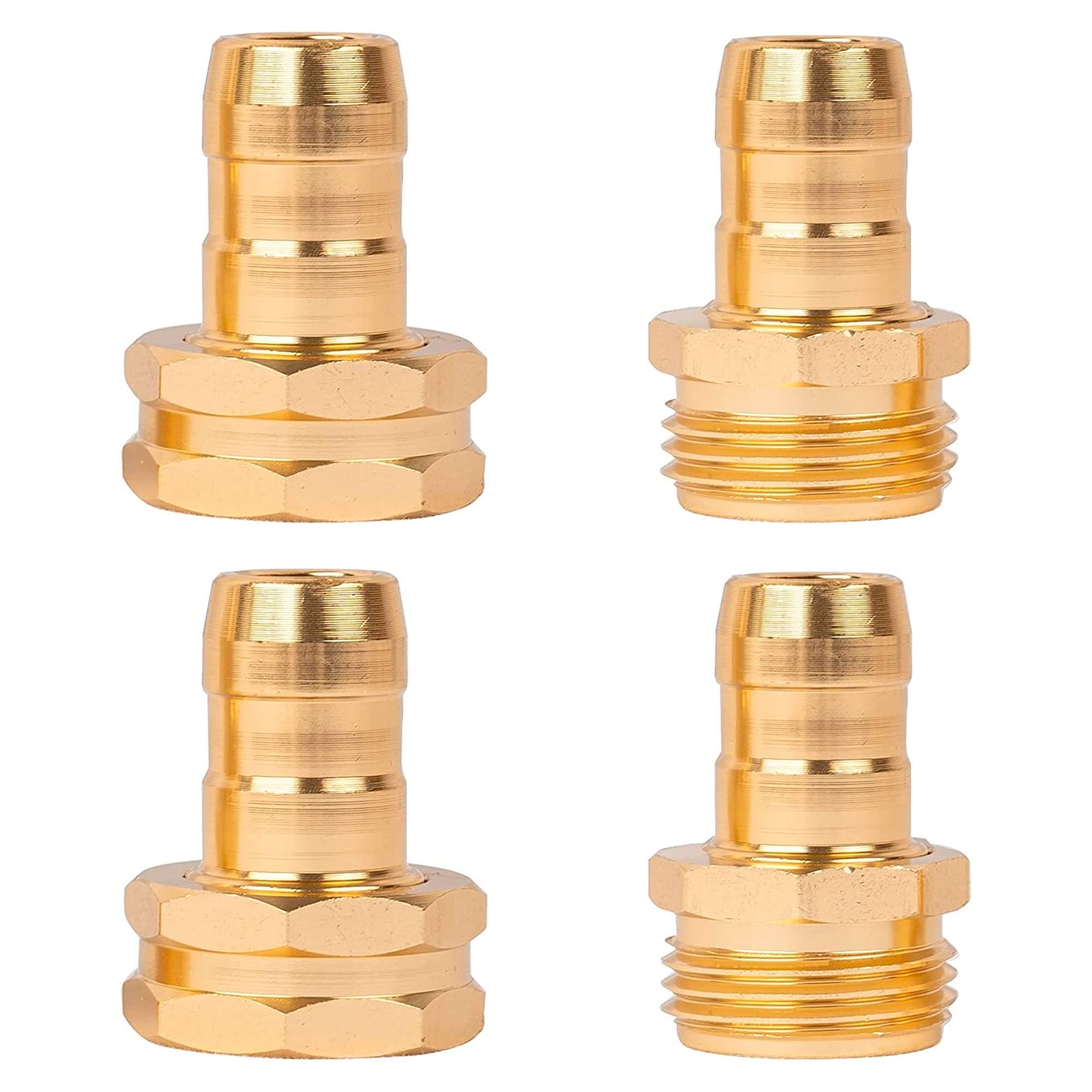 Hourleey garden hose connectors installed on garden hoses