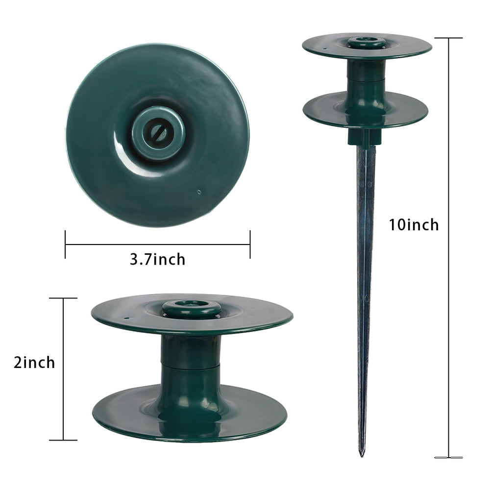 Hourleey garden hose guide spike showing top roller and stake