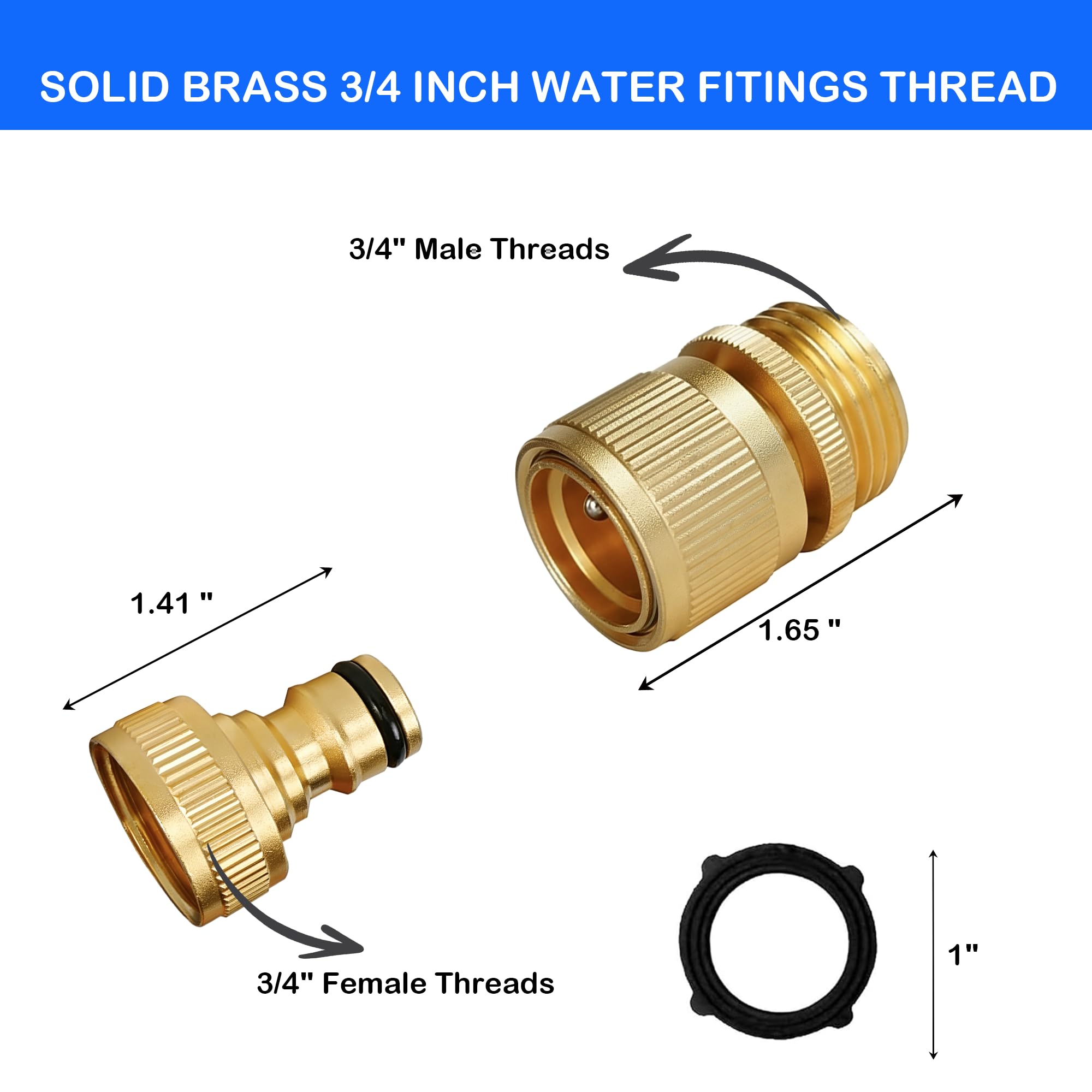 Hourleey Garden Hose Quick Connect fittings in gold colour