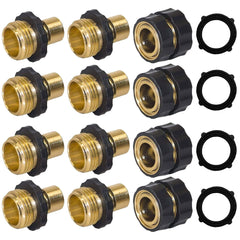 Hourleey garden hose quick connector set, 12 pieces in gold color