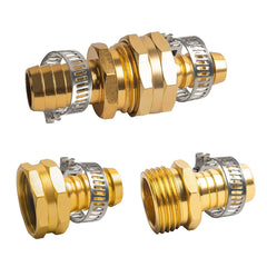 Hourleey hose repair connector in use with garden hose