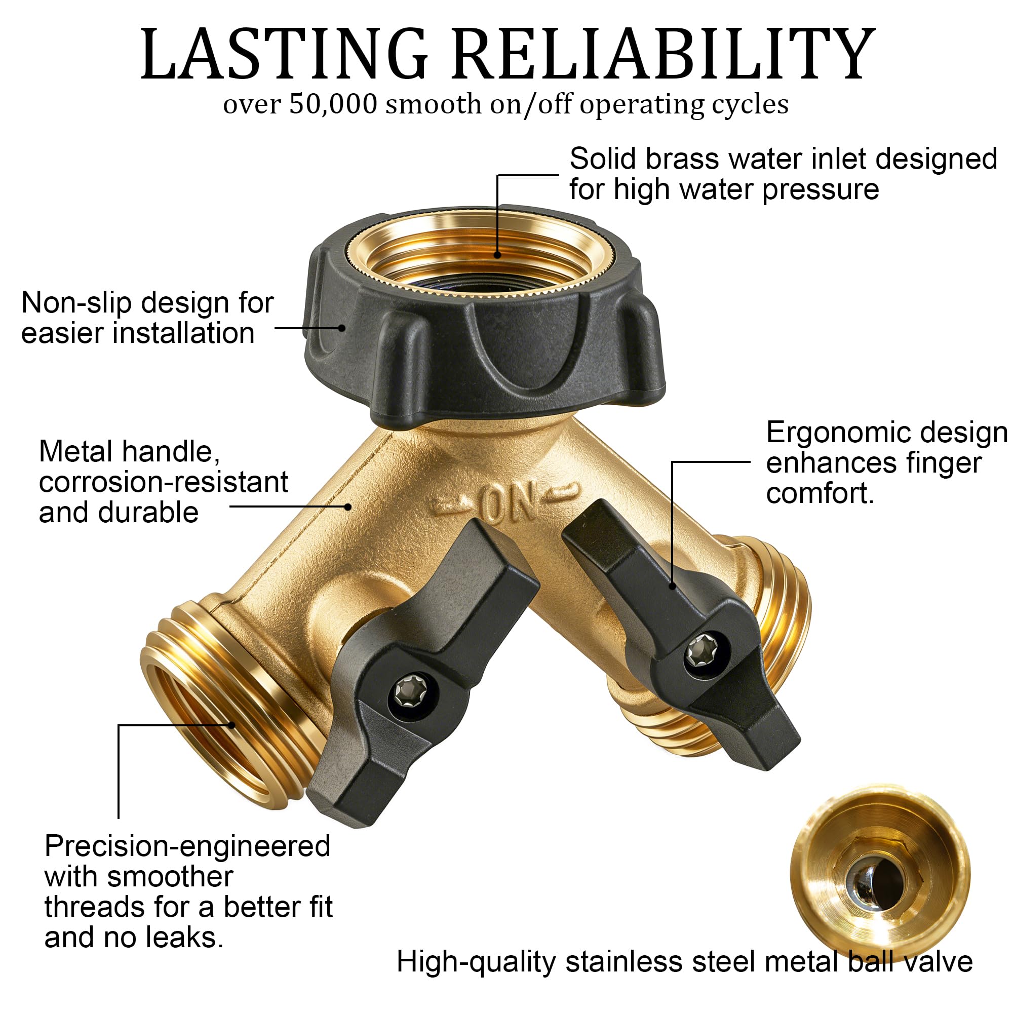 Hourleey hose splitter showing the plastic handle for easy grip