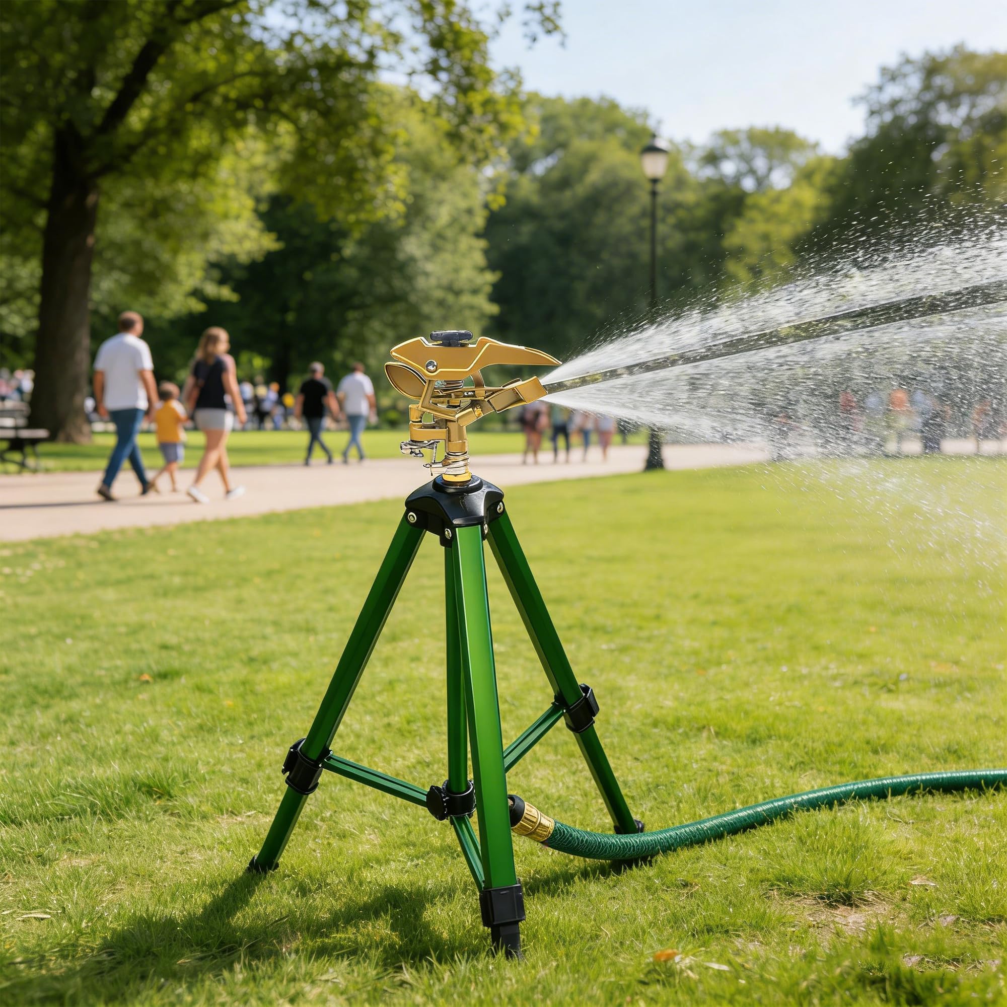 Hourleey impact sprinkler with rotating head