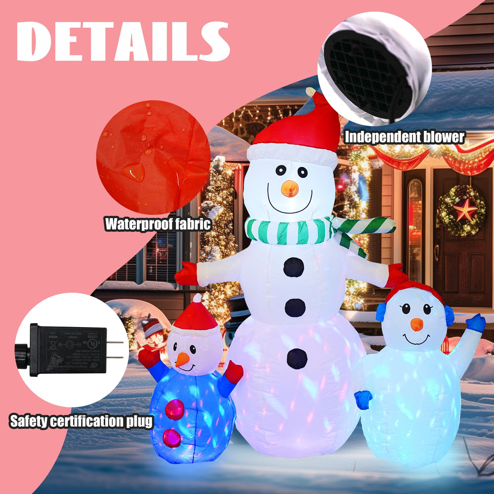 Hourleey inflatable snowman being inflated with built-in blower