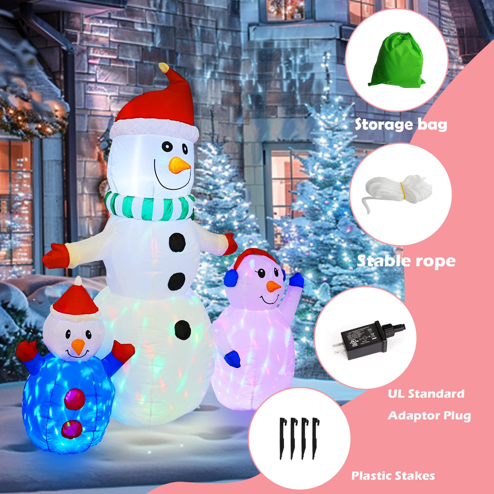 Hourleey inflatable snowman displayed in a festive yard setting