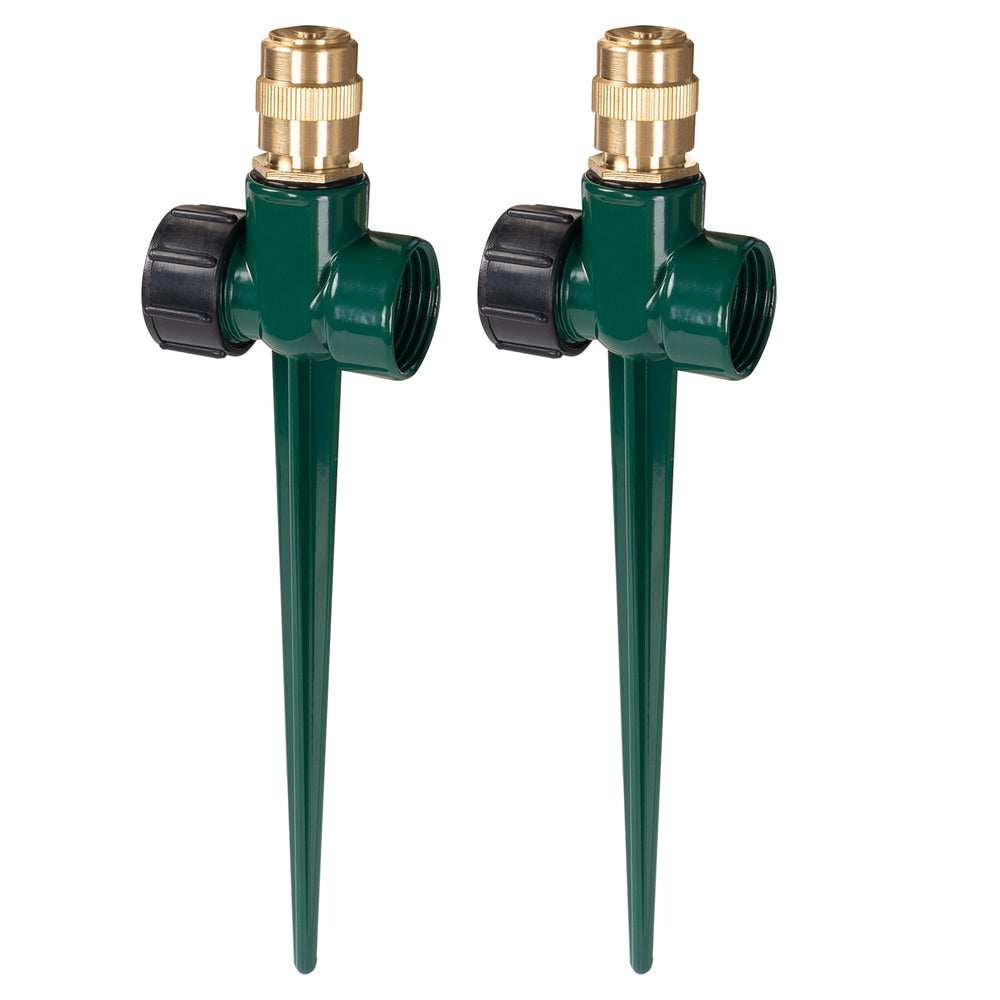 Hourleey Metal Lawn Sprinkler side view with adjustable nozzle