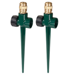 Hourleey Metal Lawn Sprinkler side view with adjustable nozzle