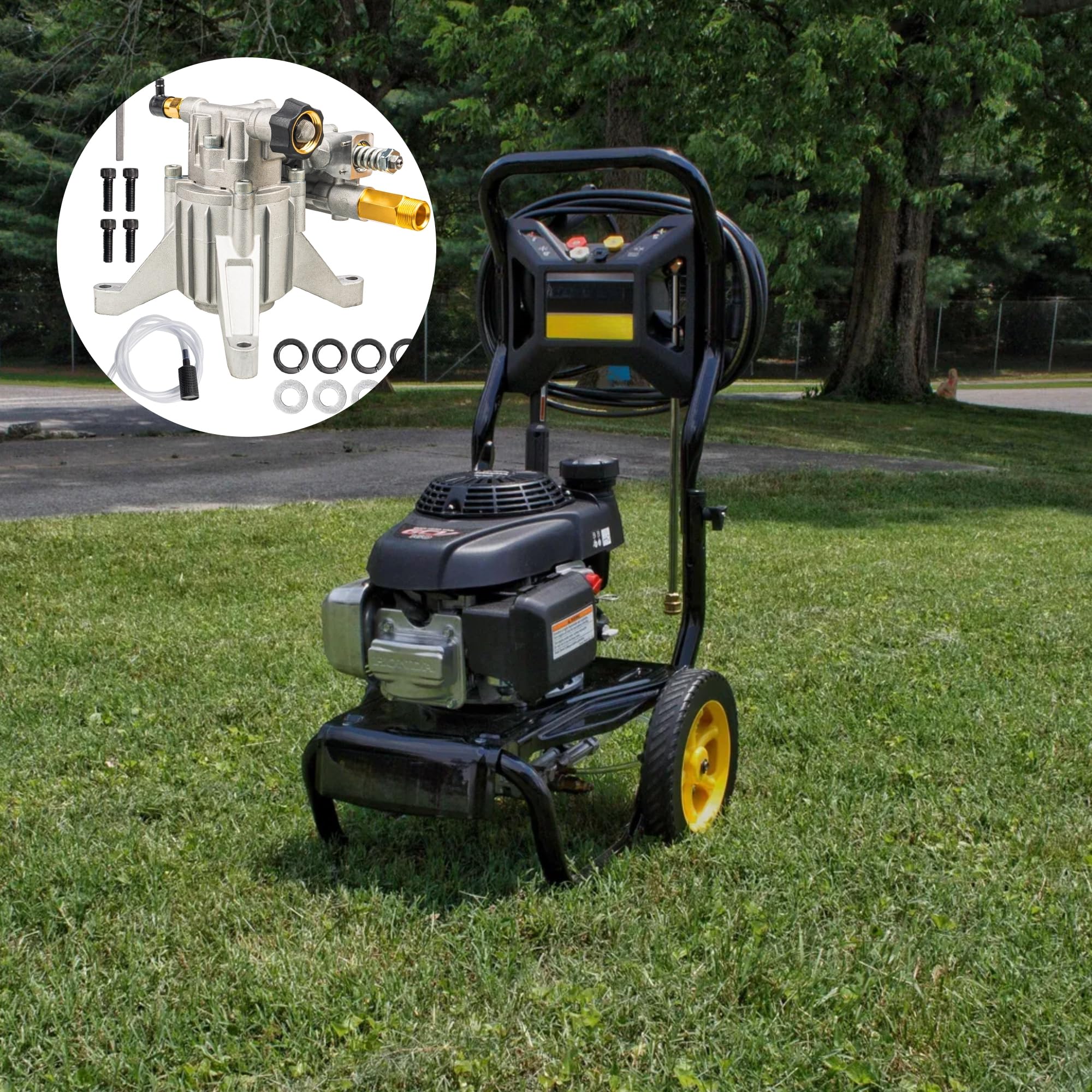 Hourleey pressure washer pump back view