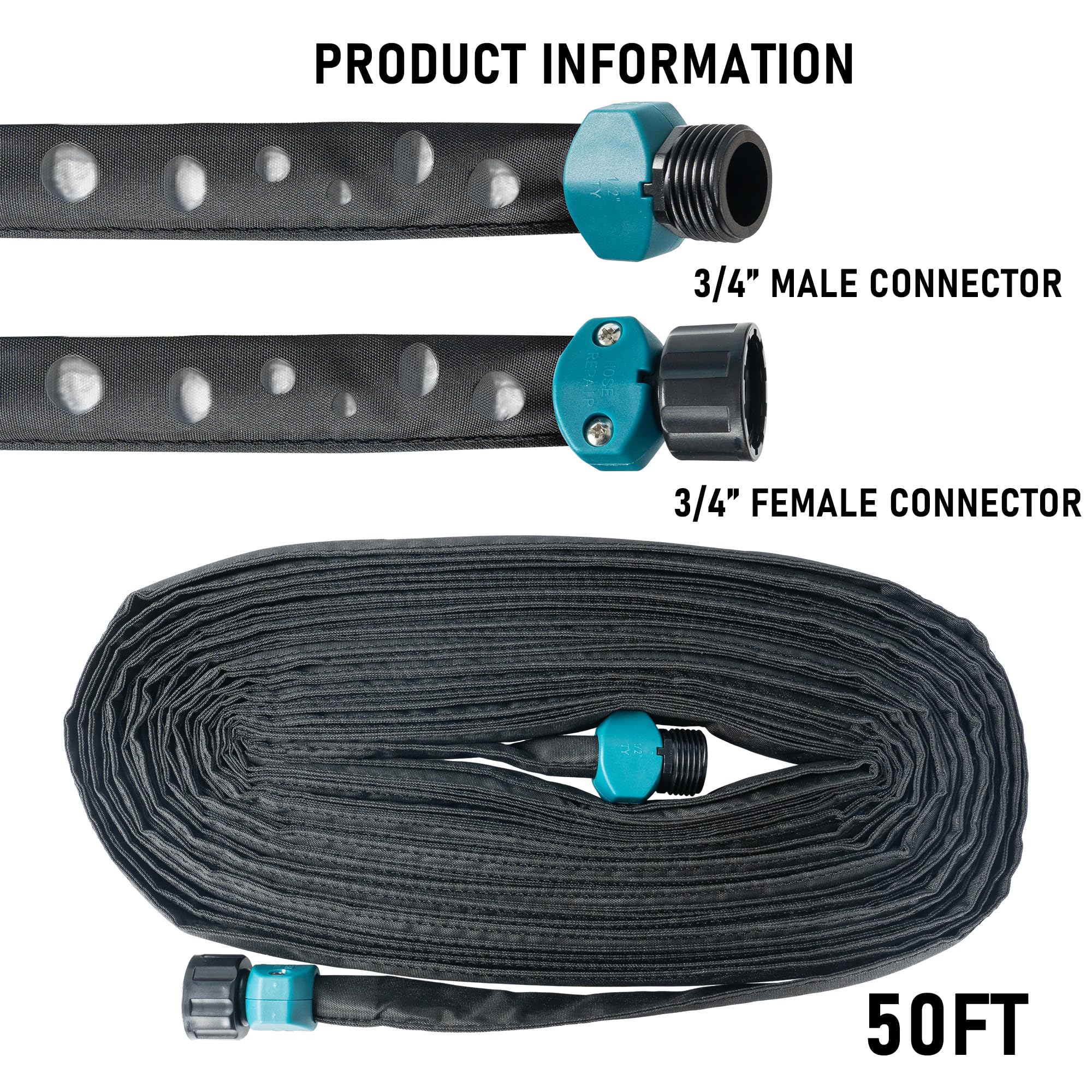 Hourleey soaker hose installation with stakes in garden