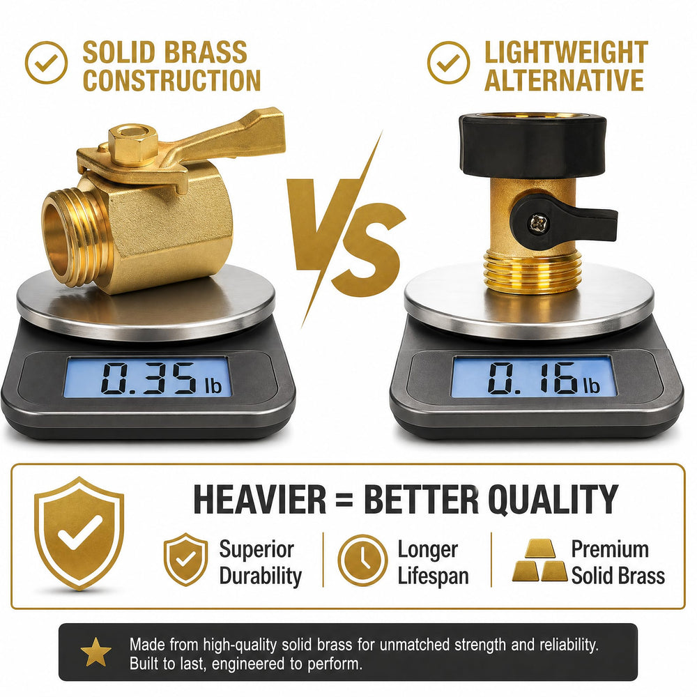 Hourleey Solid Brass Hose Valve with ergonomic handle