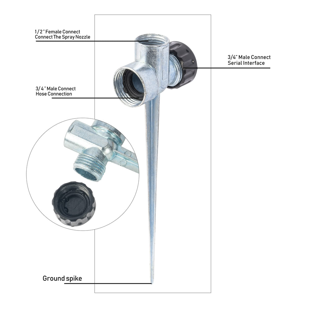 Hourleey sprinkler base package showing 6 pieces