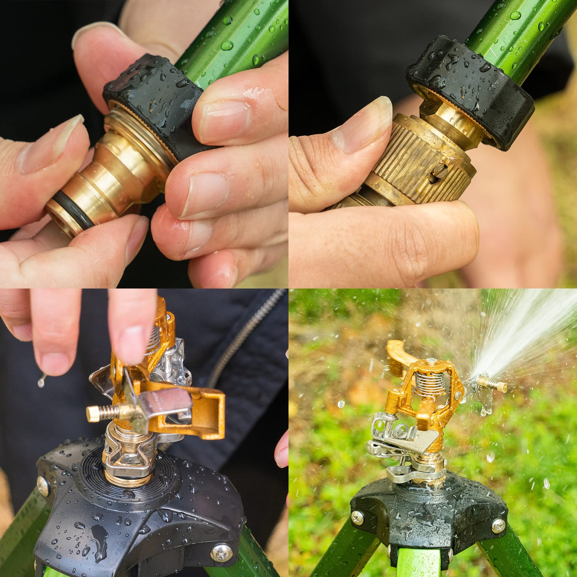 Hourleey sprinkler with hose connection