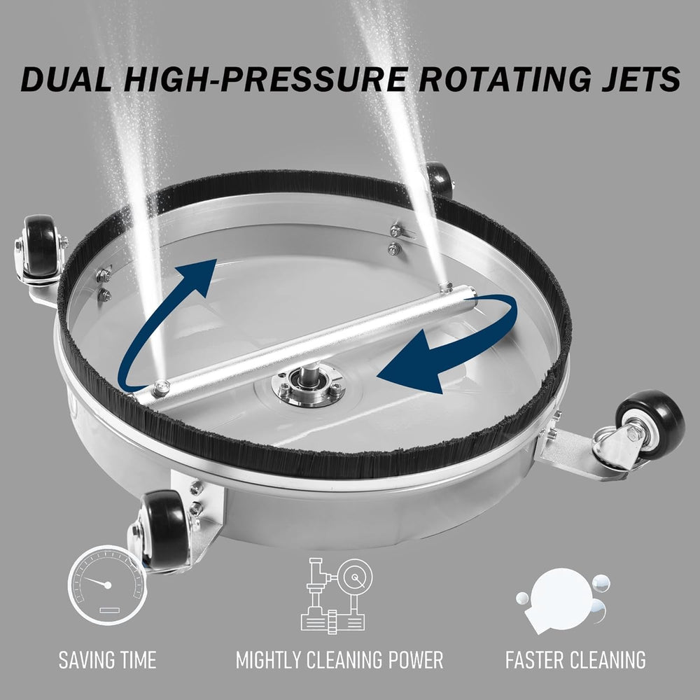 Hourleey Surface Cleaner connecting to pressure washer