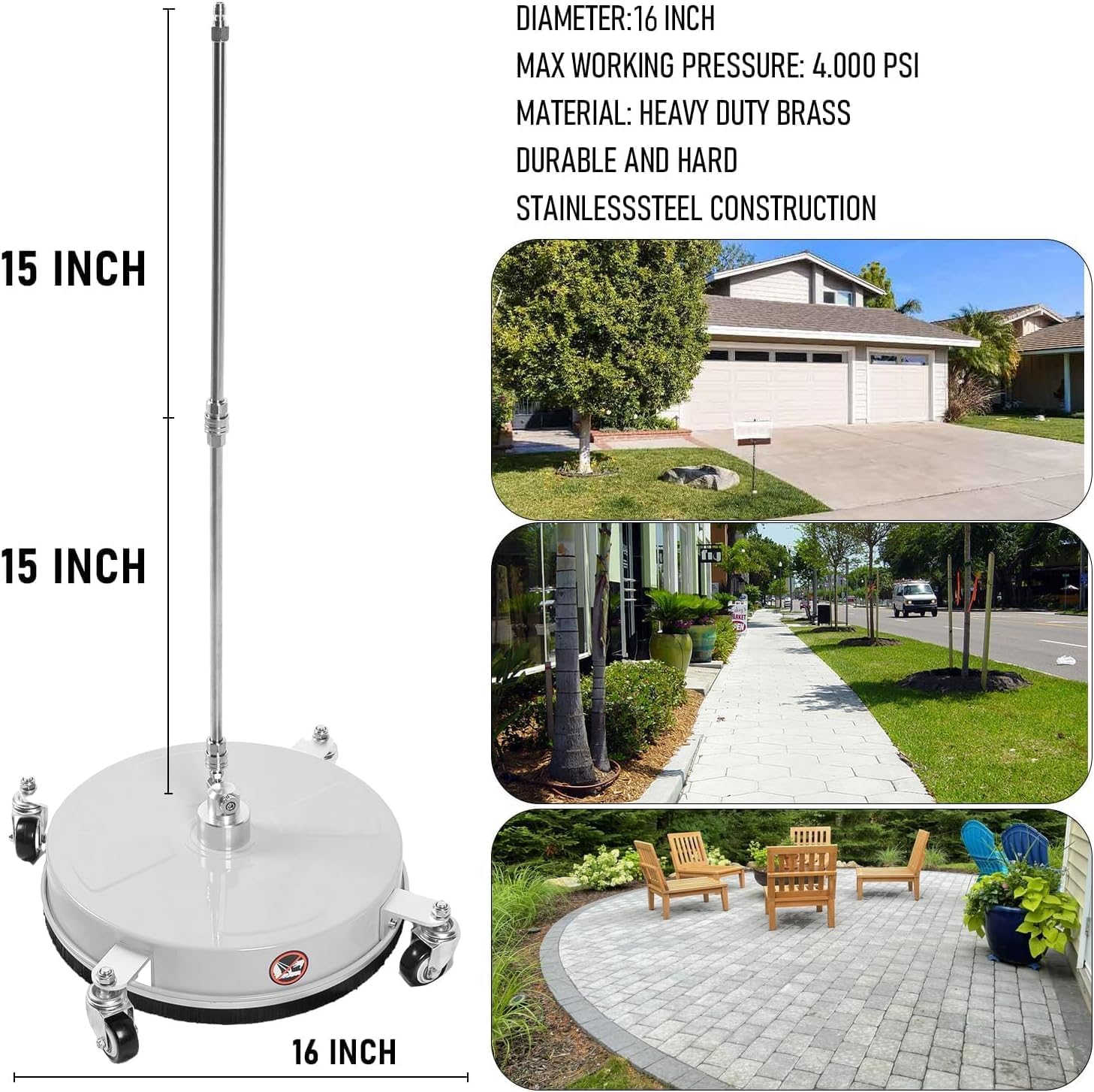Hourleey Surface Cleaner showing stainless steel construction