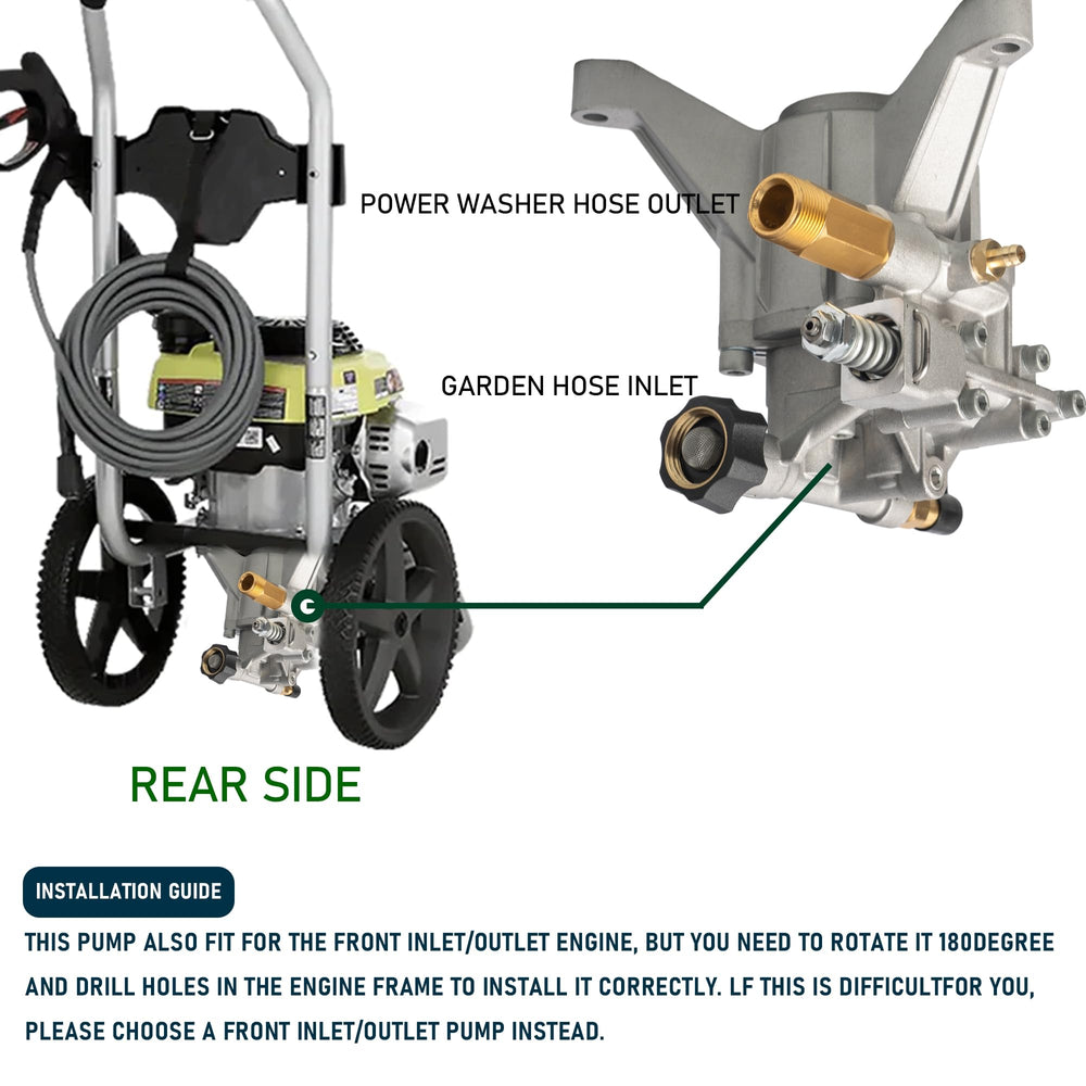 Hourleey vertical pressure washer pump side view
