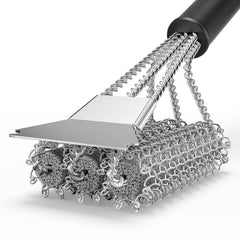HOUSE AGAIN Grill Brush and Scraper front view with ergonomic handle