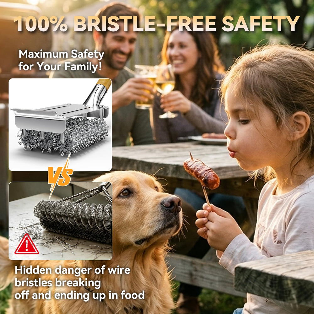 HOUSE AGAIN Grill Brush detachable head for easy replacement