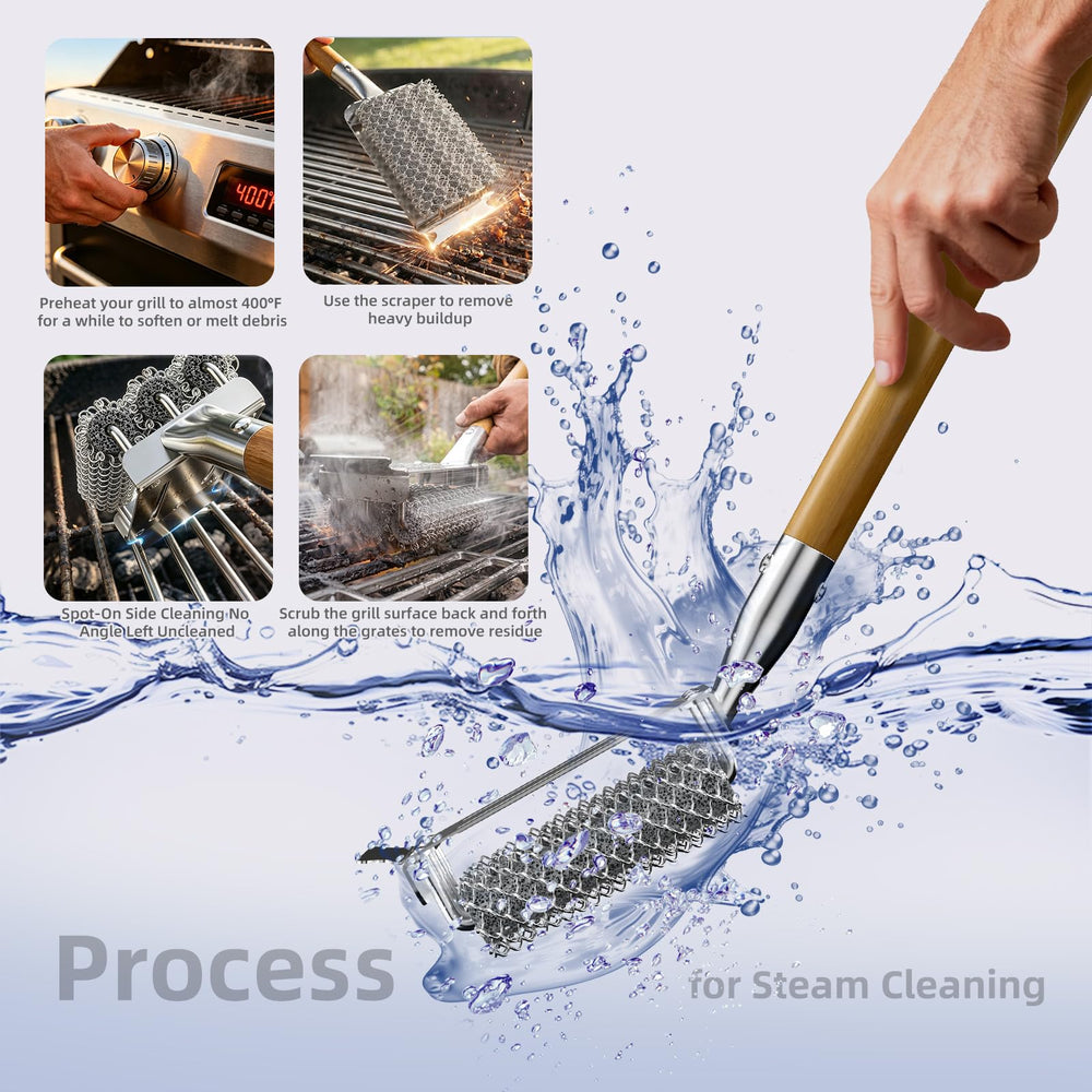HOUSE AGAIN Grill Brush showing heavy-duty steel coils