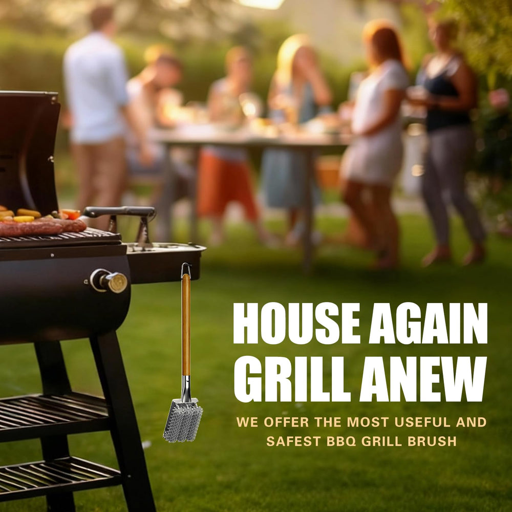 HOUSE AGAIN Grill Brush with user guide and packaging