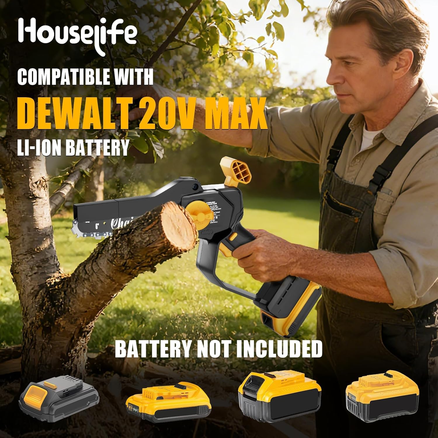 Houselife Mini Chainsaw side view showing blade