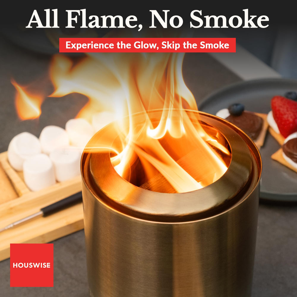 Houswise Smokeless Tabletop Fire Pit smokeless feature demonstration