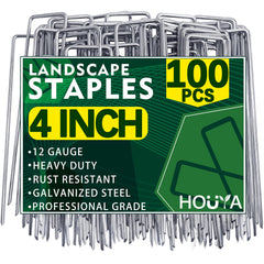 houya 100 Pack Landscape Staples 4 inch front view