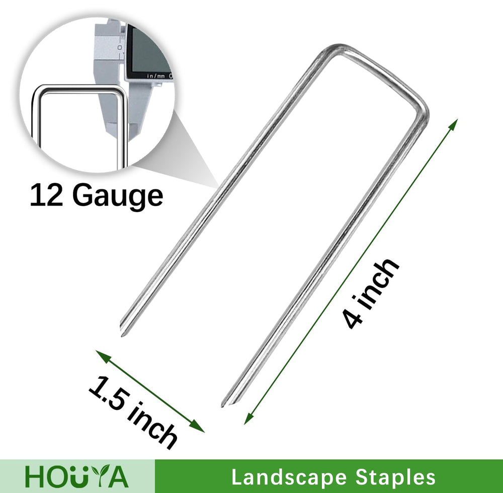 houya 4 Inch Landscape Staples side view with beveled ends