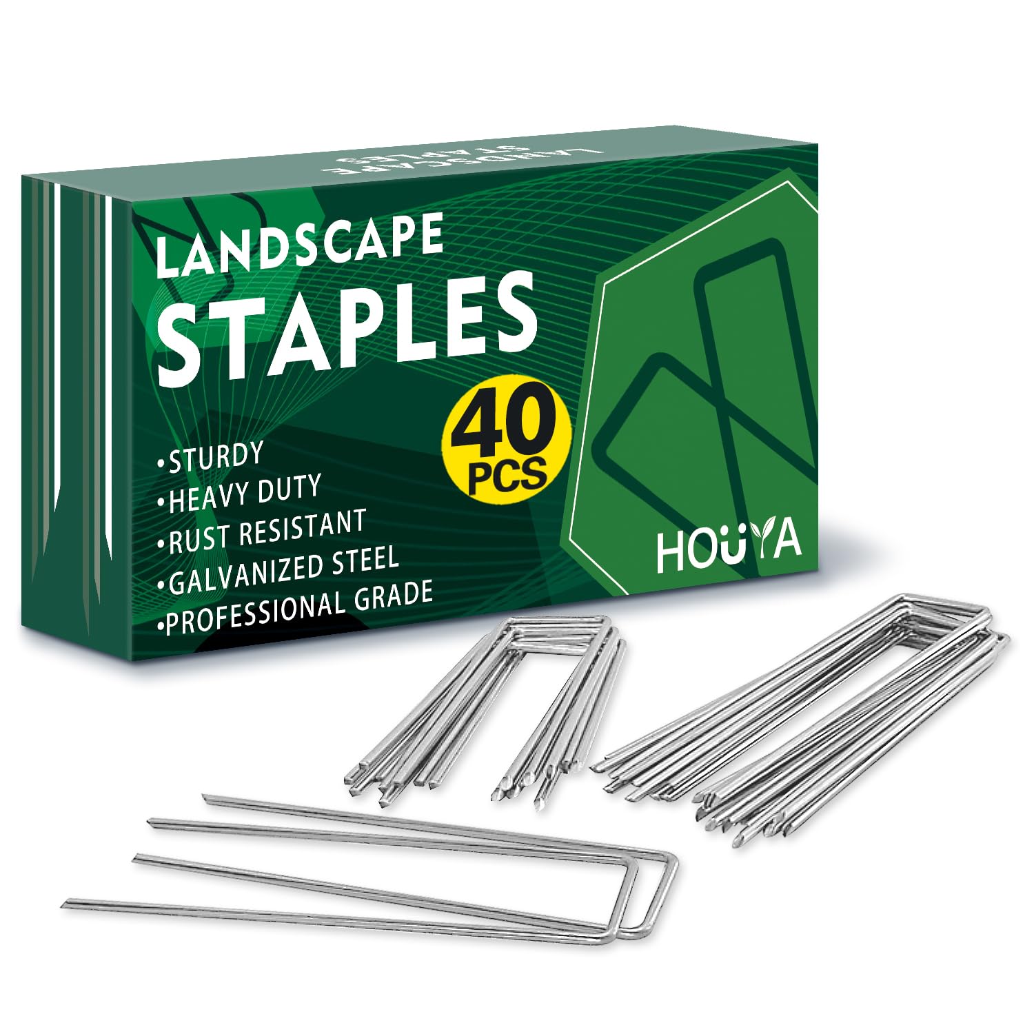 houya 40 Pack Landscape Staples 6 Inch in packaging