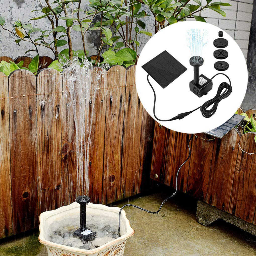Hovico solar fountain kit showing installation process