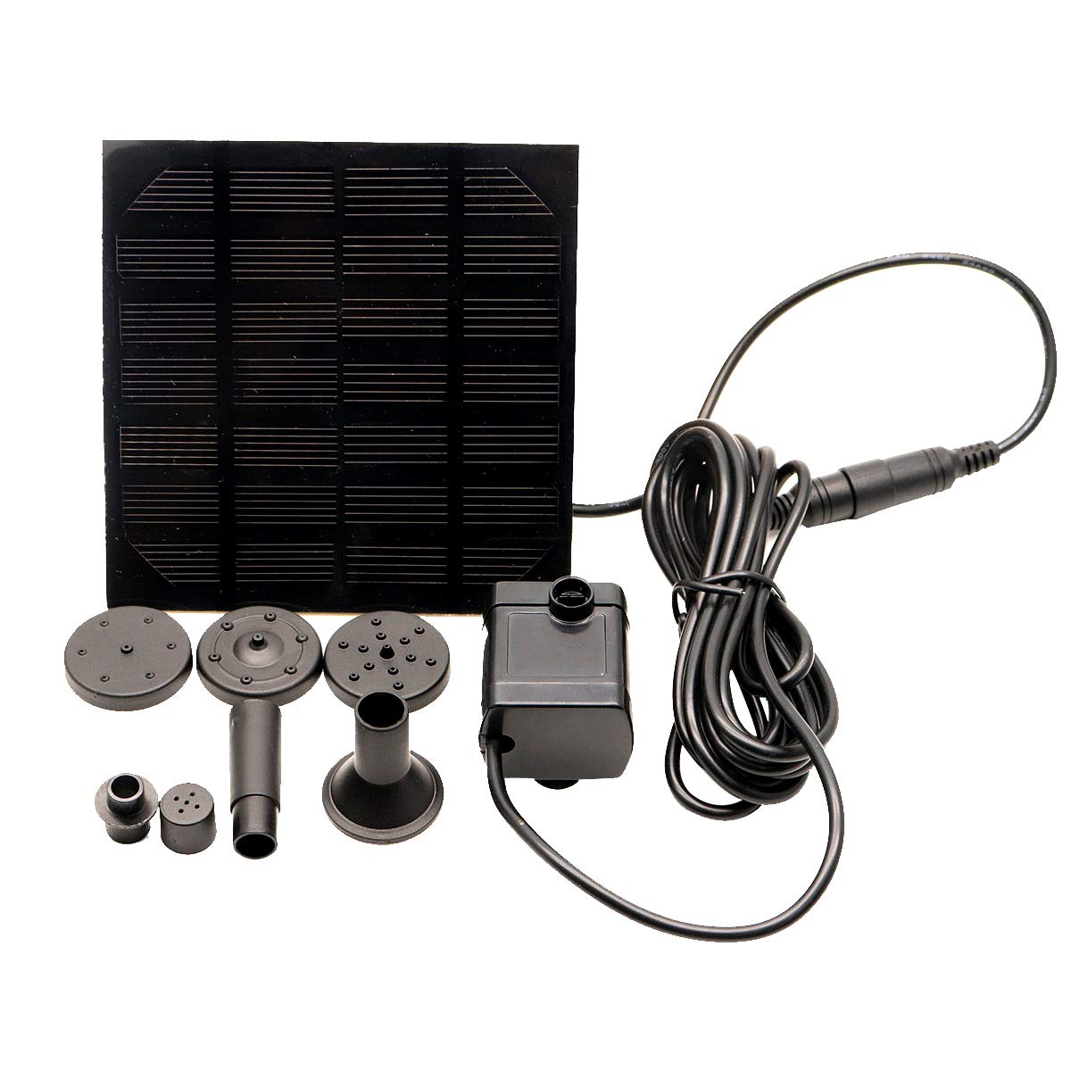 Hovico Solar Fountain Pump Kit with solar panel and sprayer adapters