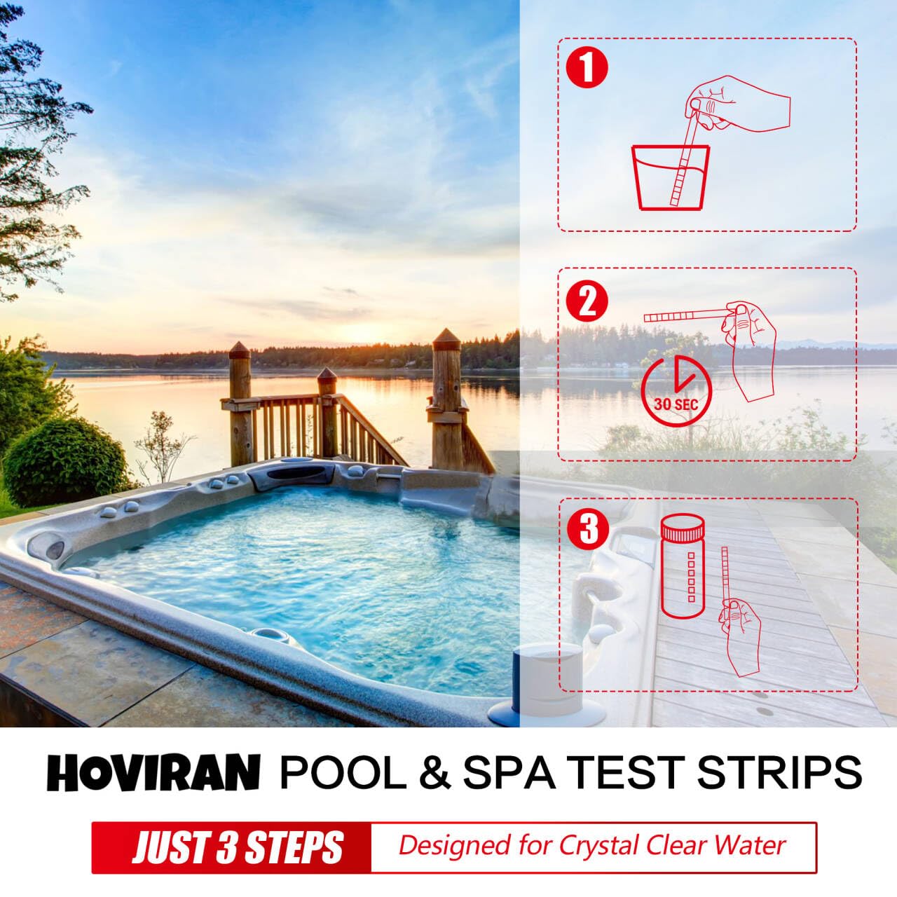 HOVIRAN Pool Salt Test Strips 9 in 1 packaging