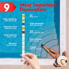 HOVIRAN Pool Salt Test Strips 9 in 1 side view