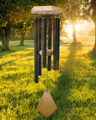 Howarmer 30 inch black wind chime front view