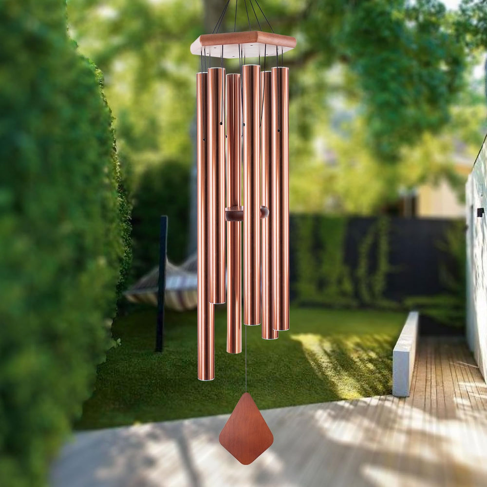 Howarmer 44 inch Memorial Wind Chimes in red copper front view