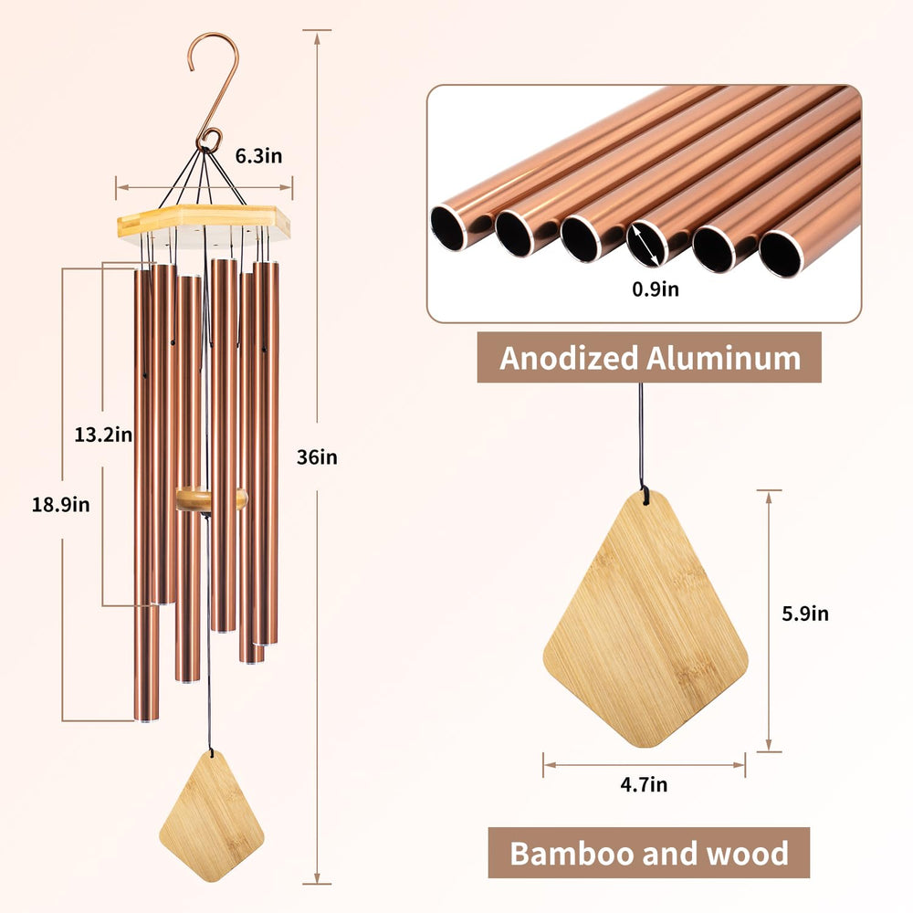 Howarmer wind chime close-up showing details