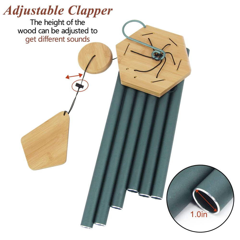Howarmer wind chime hanging in a garden setting