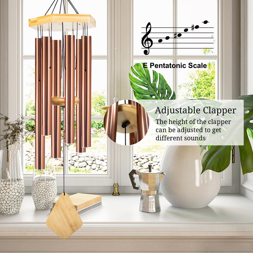 Howarmer wind chime hanging in garden setting
