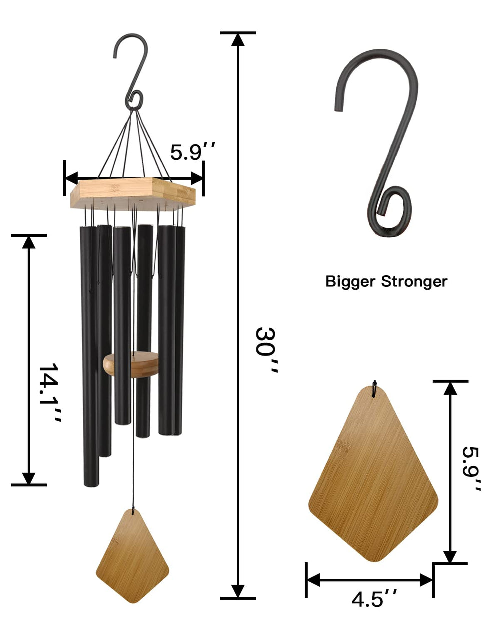 Howarmer wind chime in outdoor setting with plants