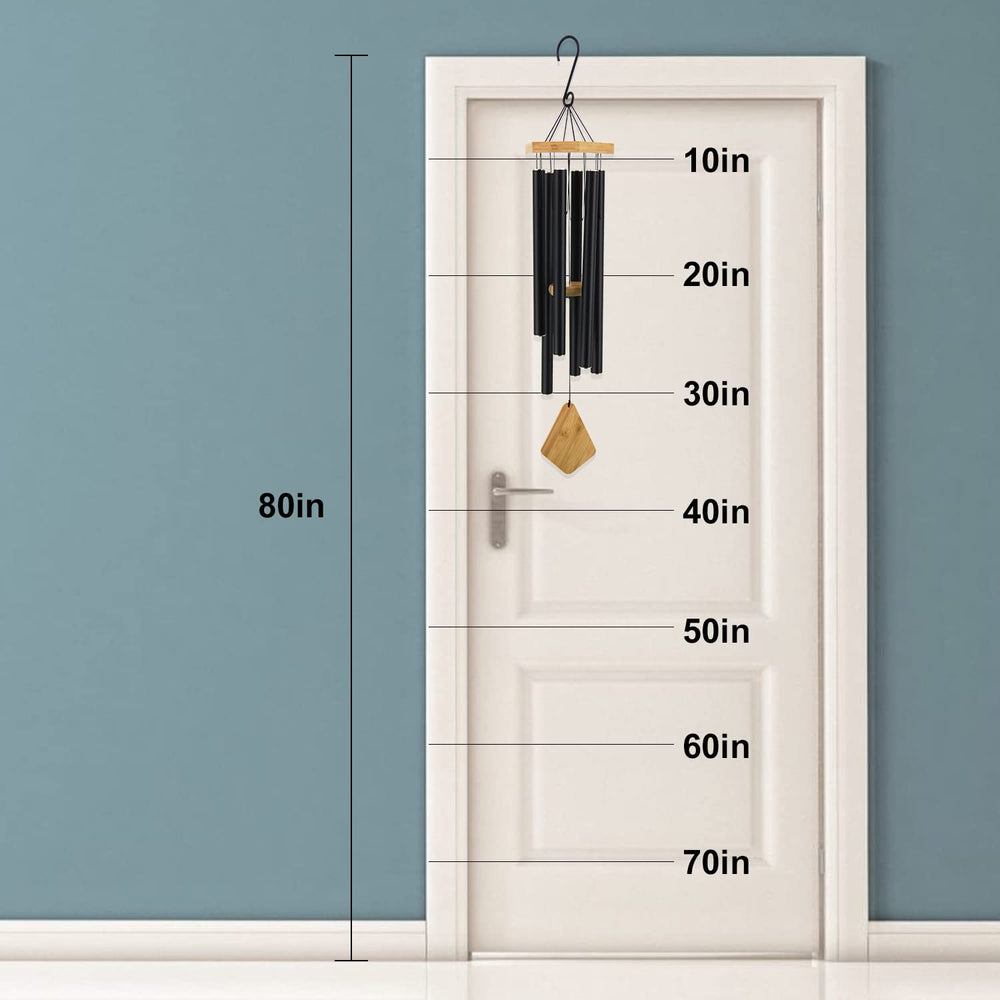 Howarmer wind chime with wood top and aluminum tubes