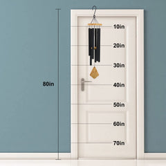 Howarmer wind chime with wood top and aluminum tubes