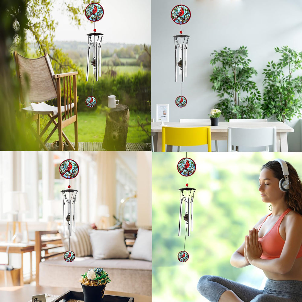 Howarmer wind chimes displayed indoors in a living room