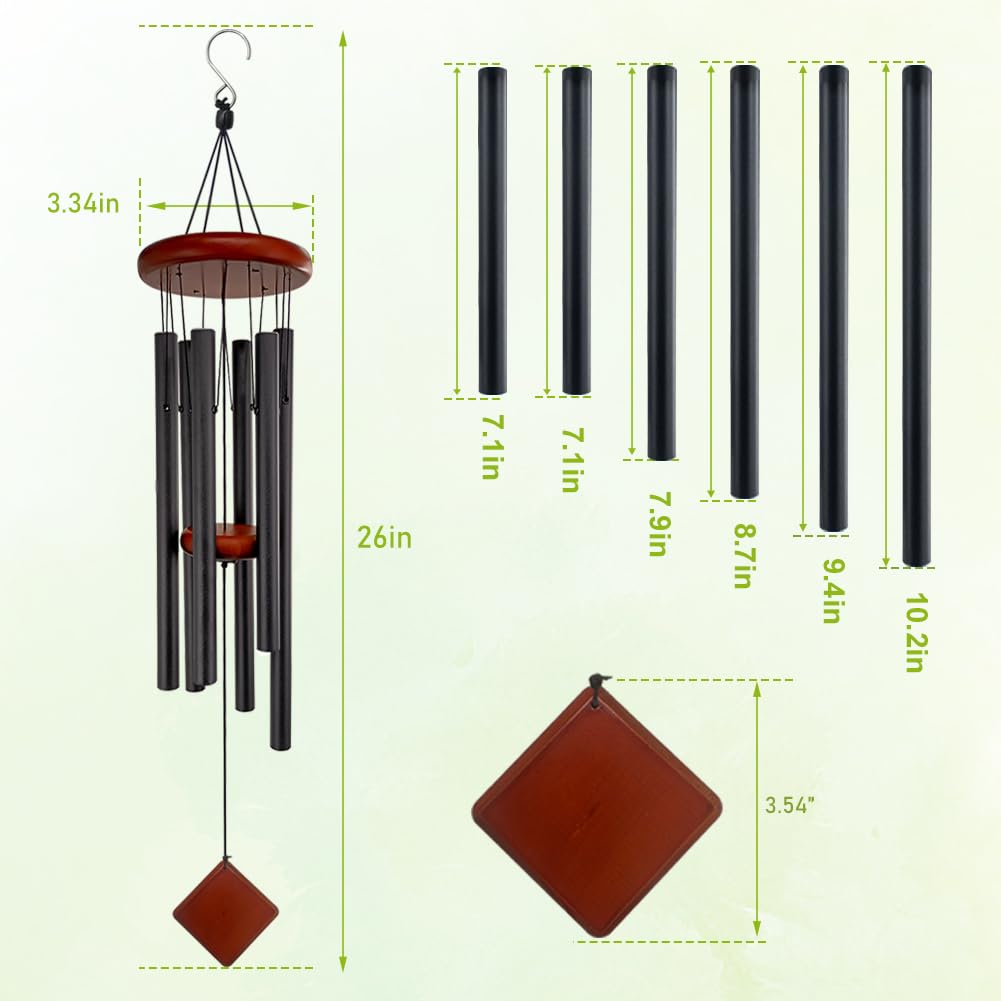 Howarmer wind chimes in a patio setting