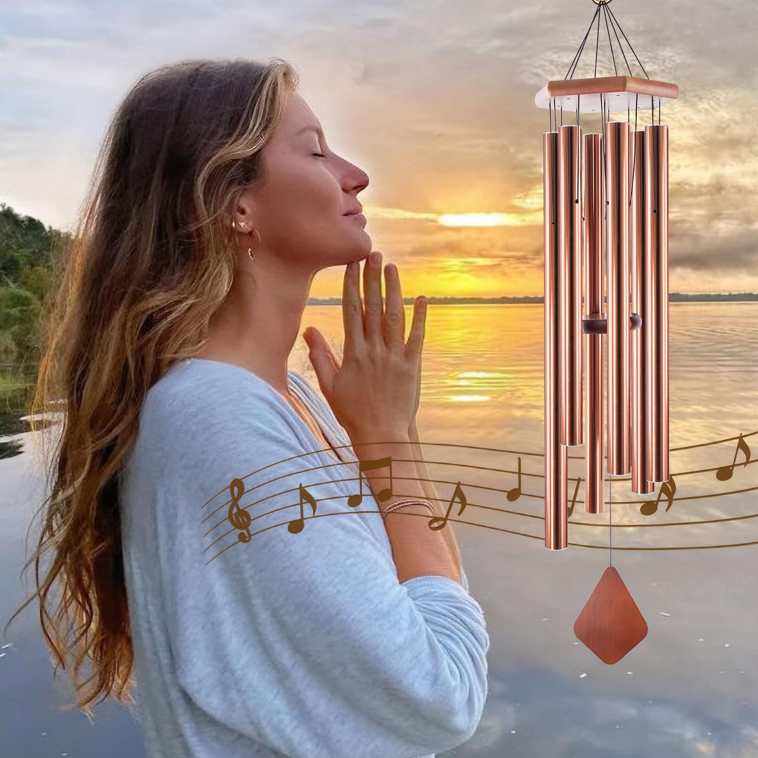 Howarmer wind chimes with soft breeze producing sound