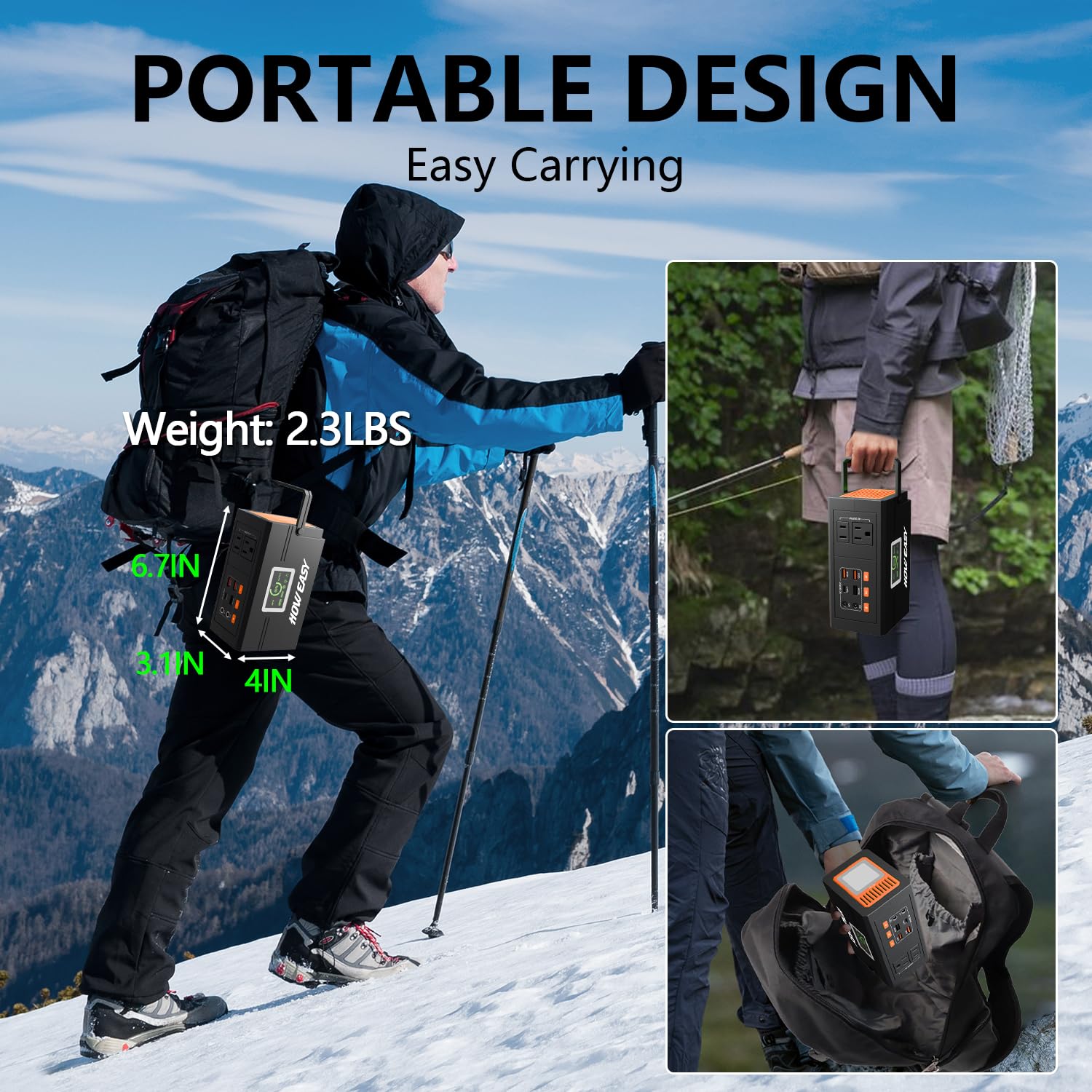 HOWEASY Portable Power Station 127W in outdoor setting
