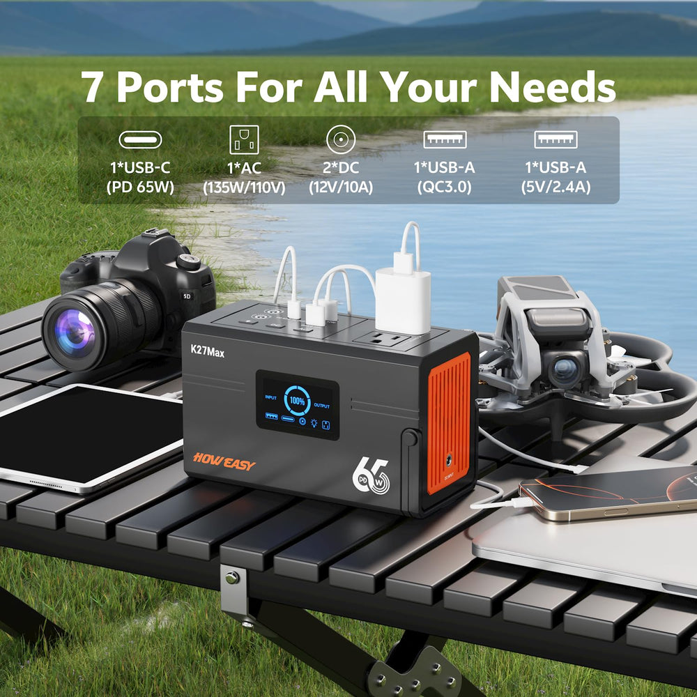 HOWEASY Portable Power Station 135W with multiple charging ports