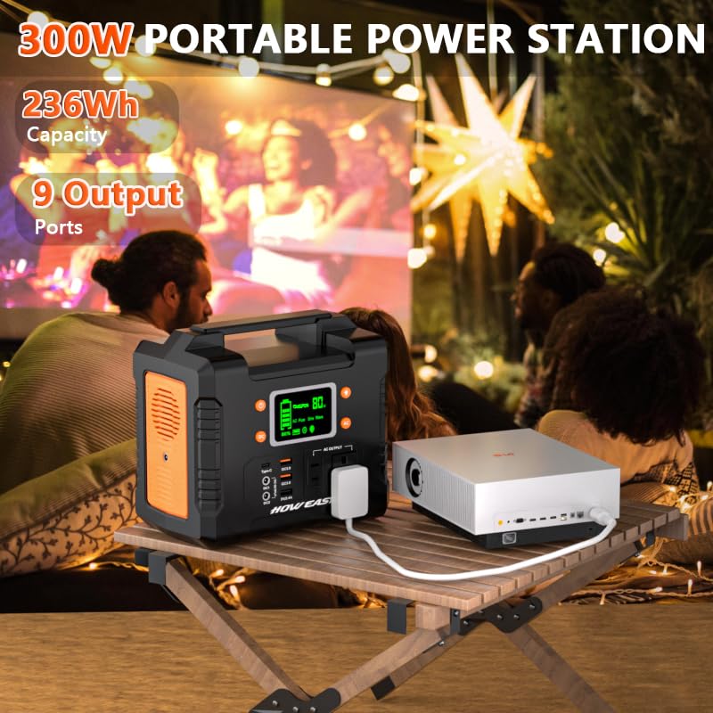 HOWEASY Portable Power Station 300W in backpack