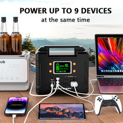 HOWEASY Portable Power Station 300W side view showing dimensions