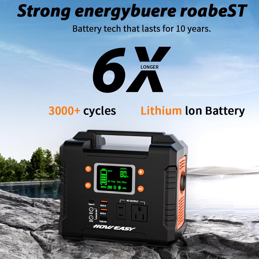 HOWEASY Portable Power Station 300W with devices connected